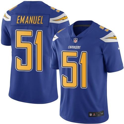 Nike Men & Women & Youth Chargers 51 Kyle Emanuel Electric Blue Color Color Rush Limited Jersey,We sell and wholesale Nike Men & Women & Youth Chargers 51 Kyle Emanuel Electric Blue Color Color Rush Limited Jersey on line form chian!